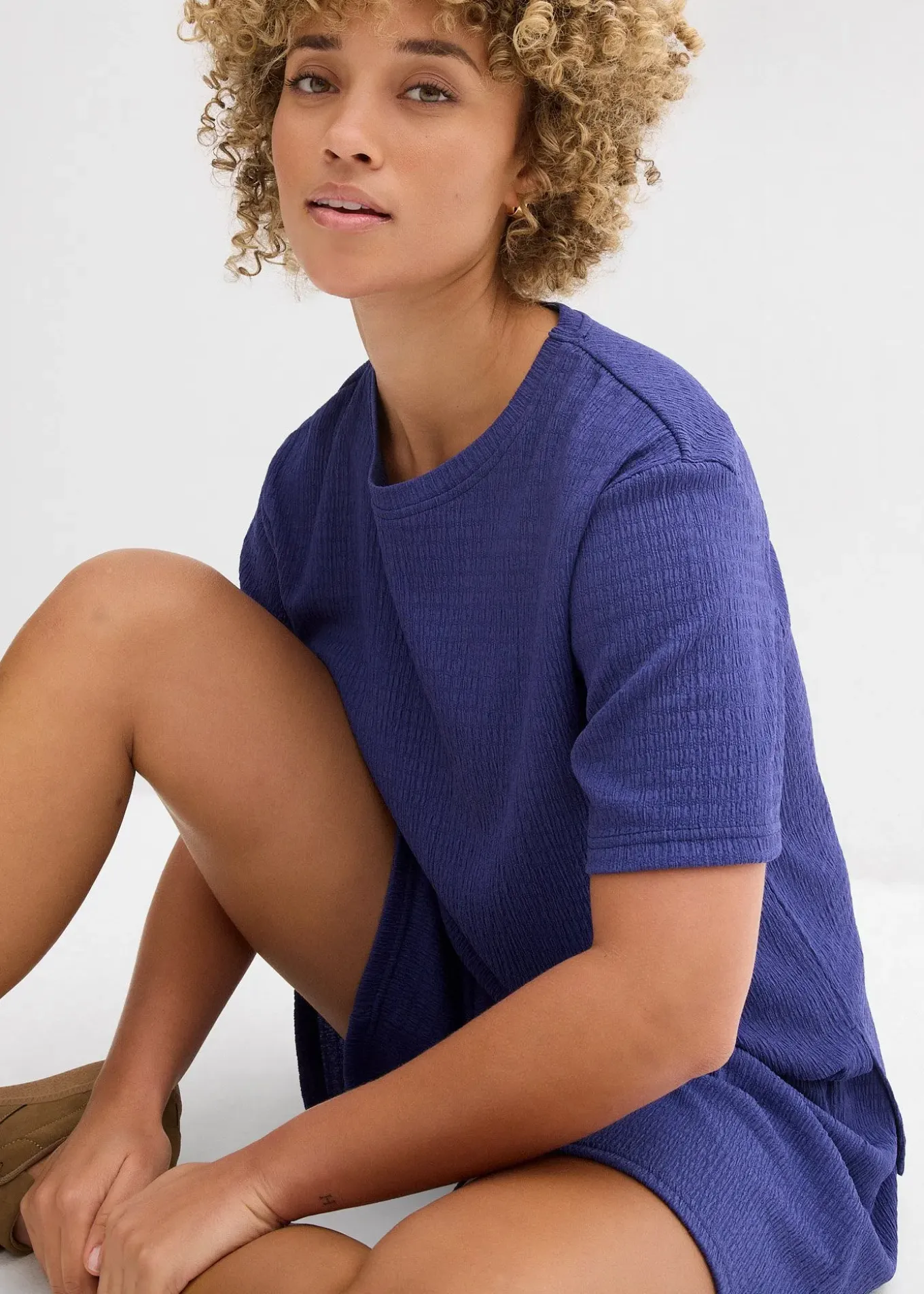 T-shirt en crêpe gaufré