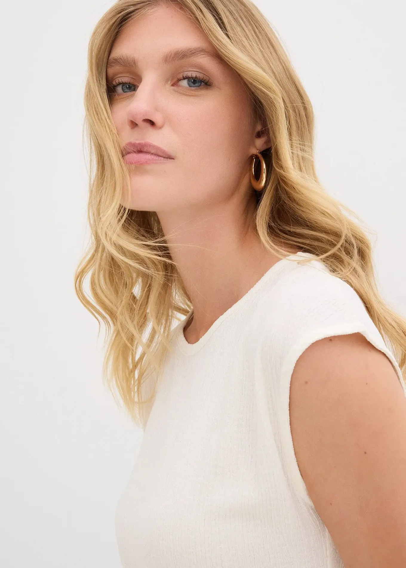 T-shirt en crêpe texturé