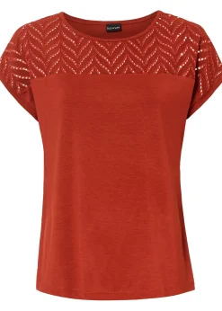 T-shirt en dentelle, en viscose douce