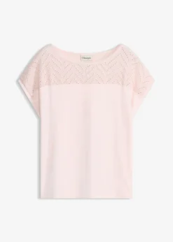 T-shirt en dentelle, en viscose douce