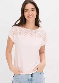 T-shirt en dentelle, en viscose douce