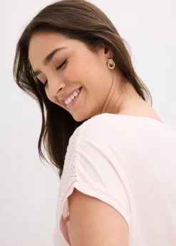 T-shirt en dentelle, en viscose douce