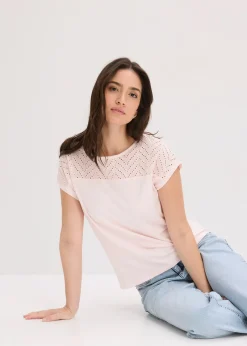 T-shirt en dentelle, en viscose douce