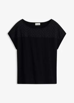 T-shirt en dentelle, en viscose douce