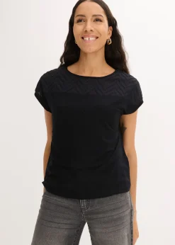 T-shirt en dentelle, en viscose douce