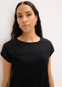 T-shirt en dentelle, en viscose douce