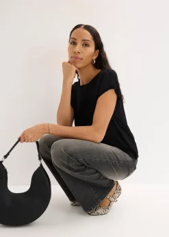 T-shirt en dentelle, en viscose douce