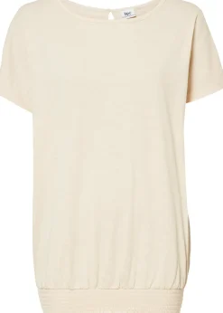 T-shirt en fil flammé avec base smockée