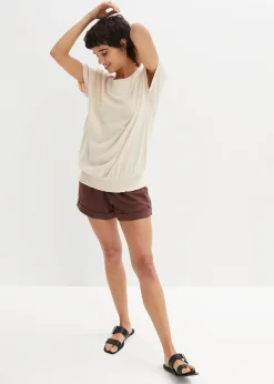 T-shirt en fil flammé avec base smockée