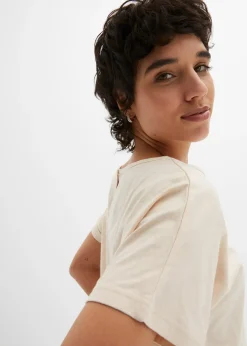 T-shirt en fil flammé avec base smockée