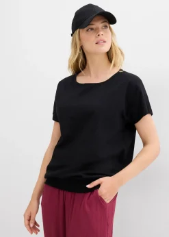 T-shirt en fil flammé avec base smockée