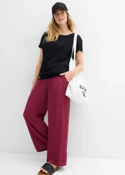 T-shirt en fil flammé avec base smockée