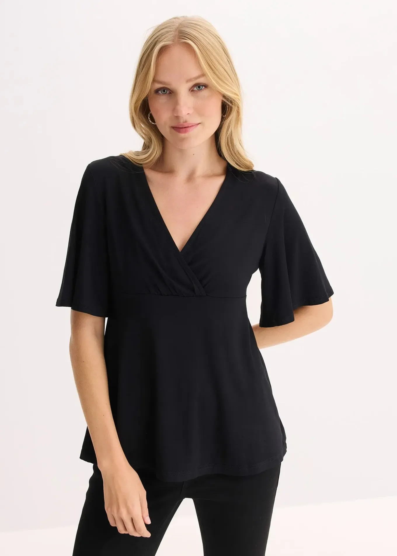 T-shirt en jersey à décolleté plongeant