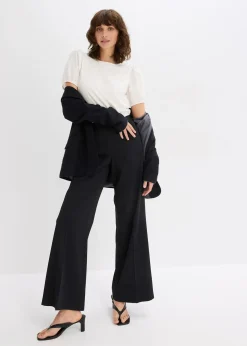 T-shirt en jersey avec manches bouffantes en popeline de coton