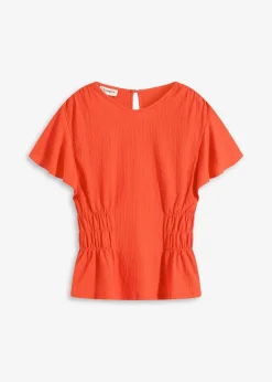 T-shirt en jersey crêpe avec smocks