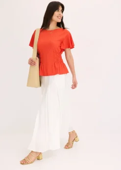 T-shirt en jersey crêpe avec smocks