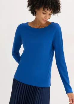 T-shirt en jersey milano à encolure festonnée