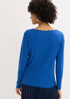 T-shirt en jersey milano à encolure festonnée