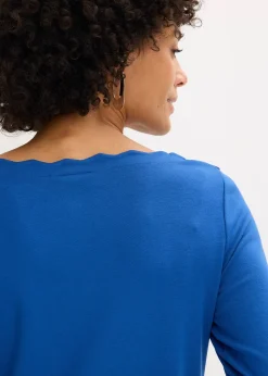 T-shirt en jersey milano à encolure festonnée