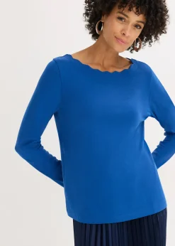 T-shirt en jersey milano à encolure festonnée