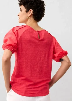 T-shirt en lin à manches ballon