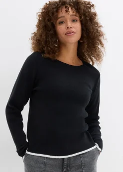 T-shirt en maille à base contrastante