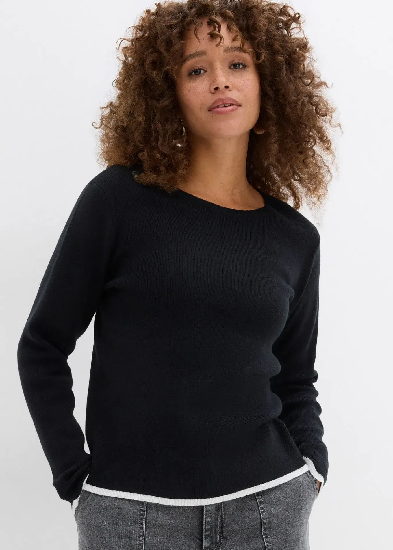 T-shirt en maille à base contrastante