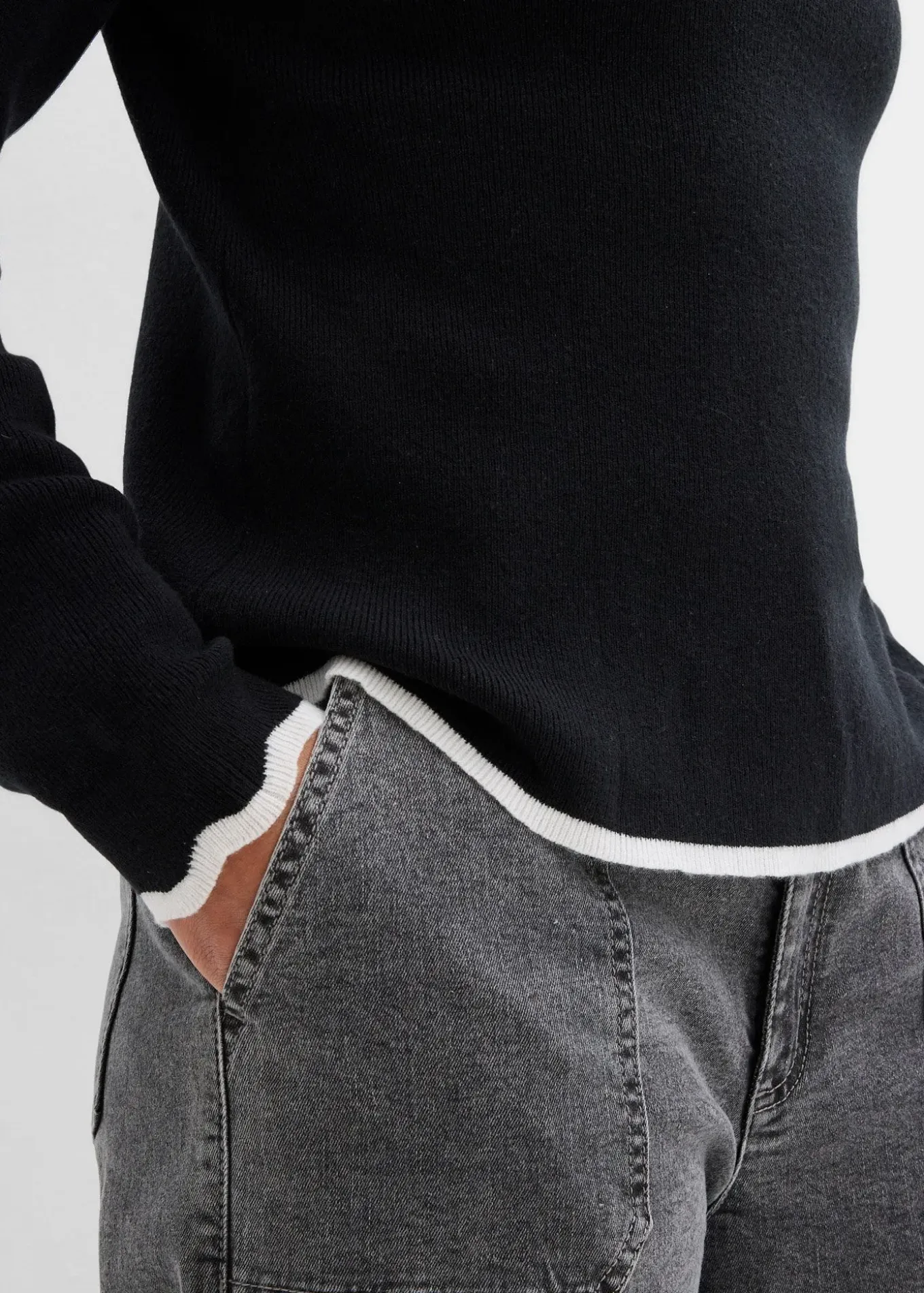 T-shirt en maille à base contrastante