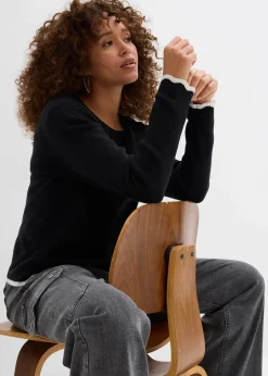 T-shirt en maille à base contrastante