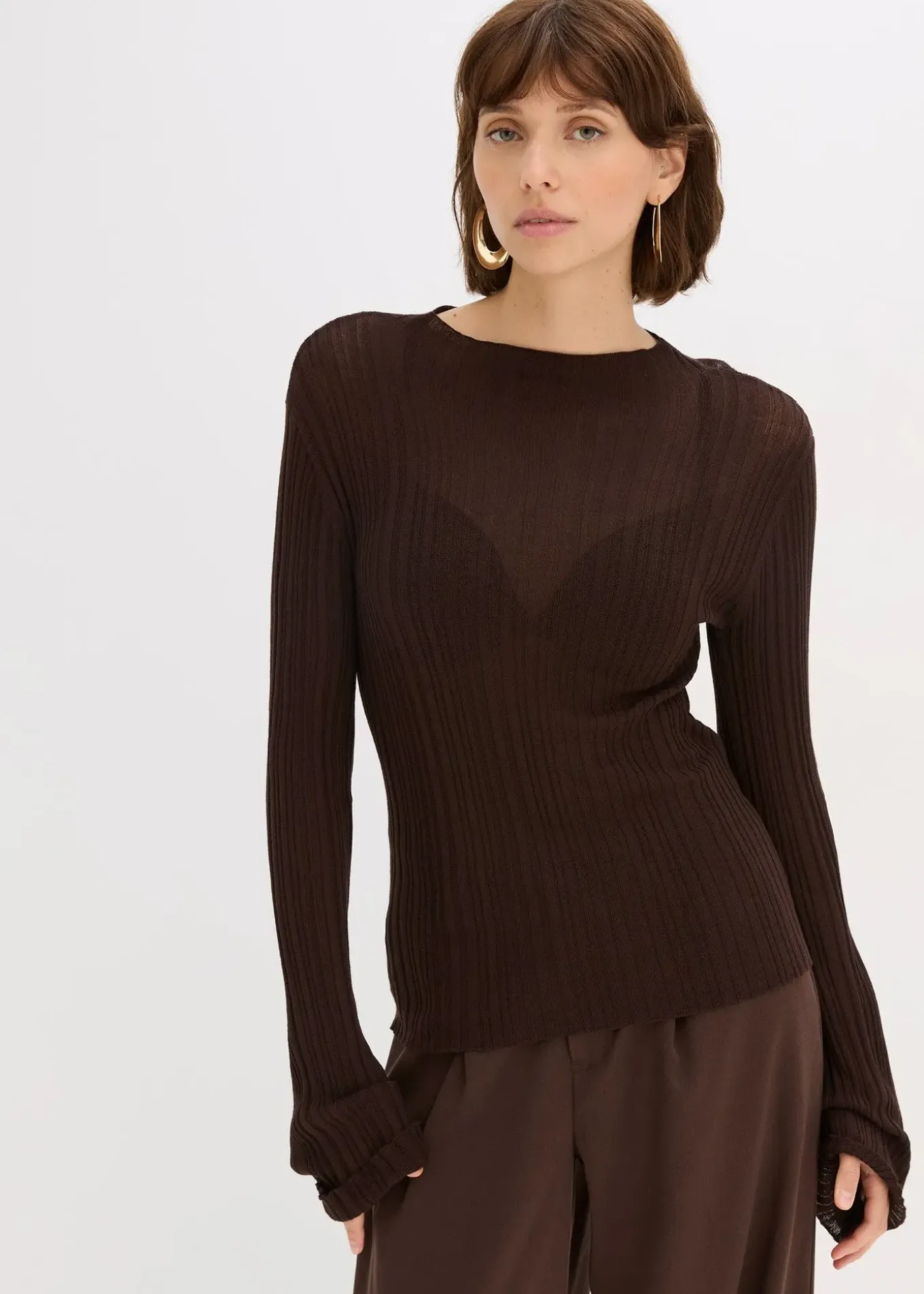 T-shirt en maille semi-transparent