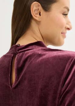 T-shirt en velours et dentelle