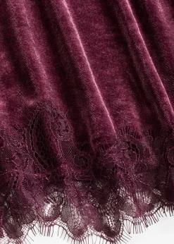 T-shirt en velours et dentelle