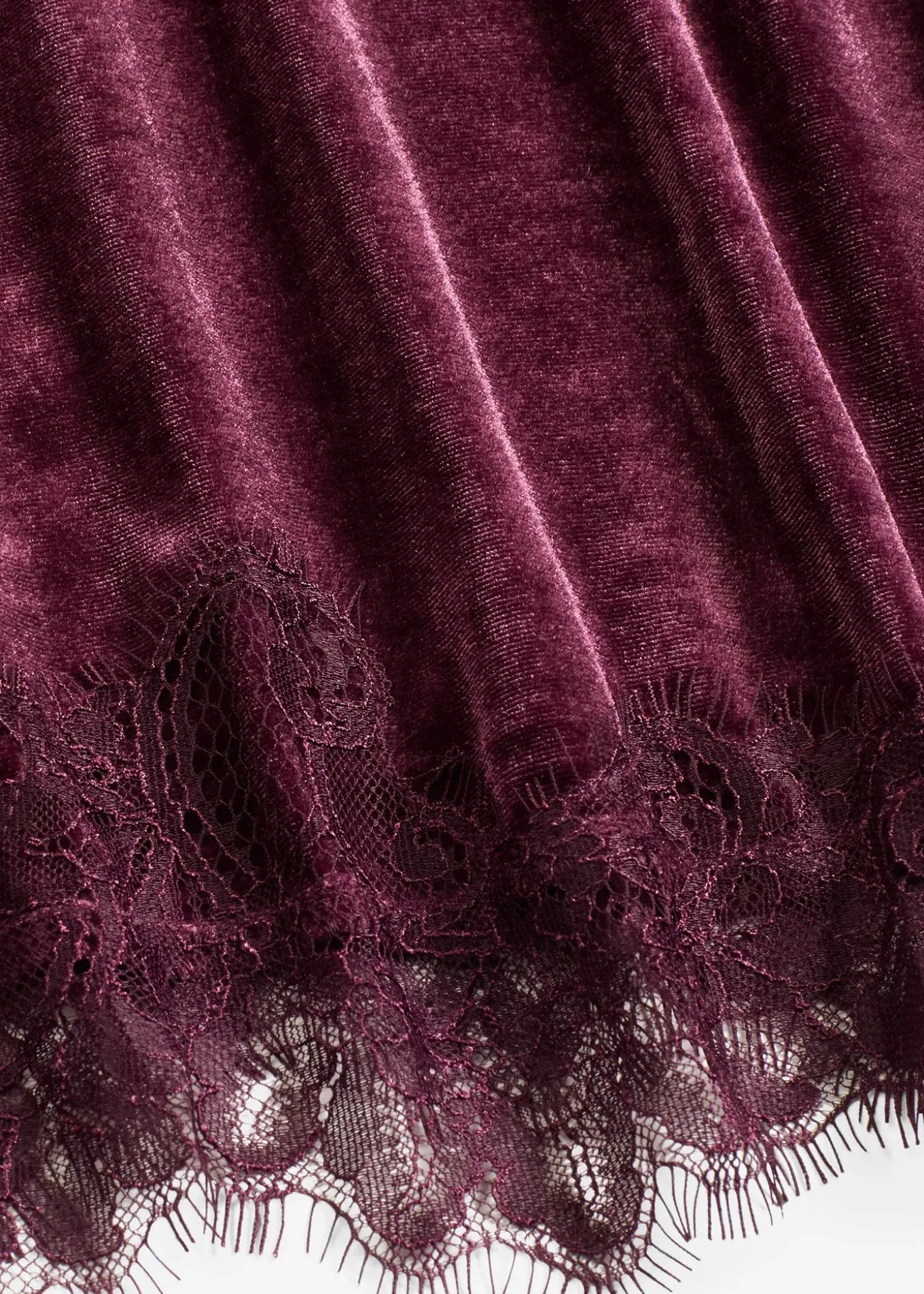 T-shirt en velours et dentelle