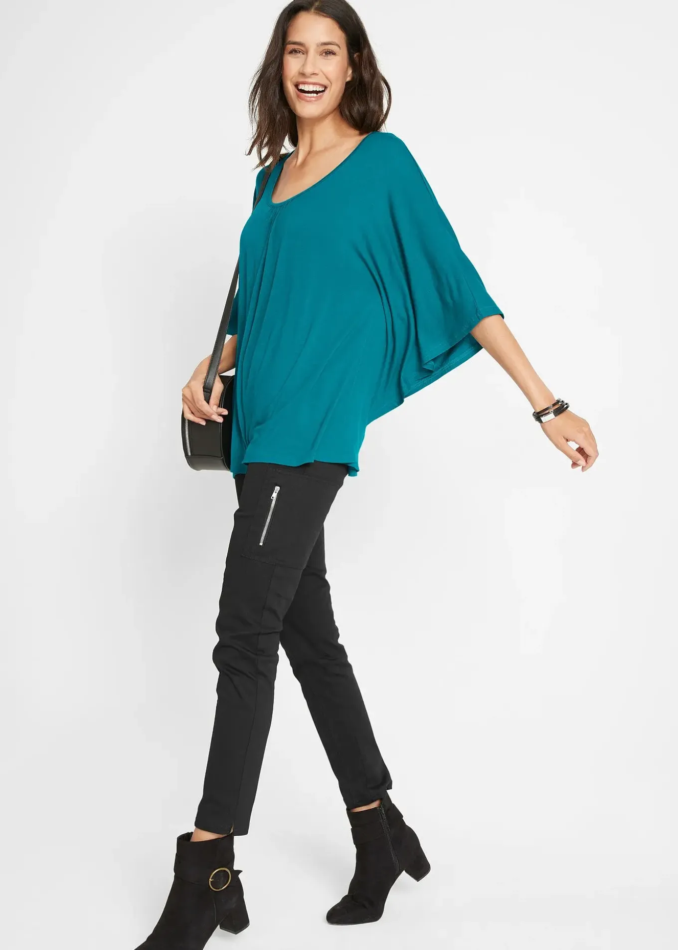 T-shirt en viscose à manches chauve-souris