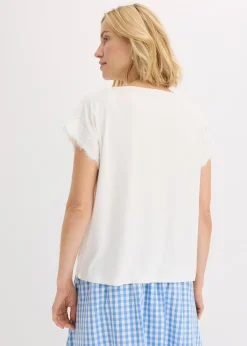 T-shirt en viscose avec dentelle