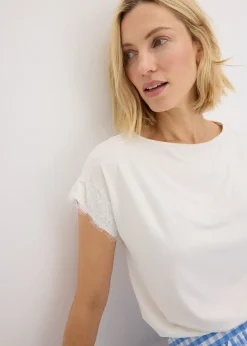 T-shirt en viscose avec dentelle