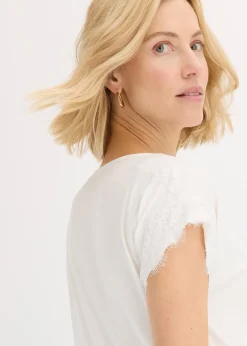 T-shirt en viscose avec dentelle