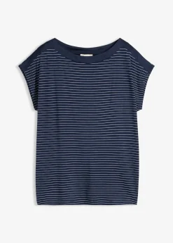 T-shirt en viscose fluide avec empiècement satin