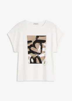 T-shirt en viscose mélangée à strass