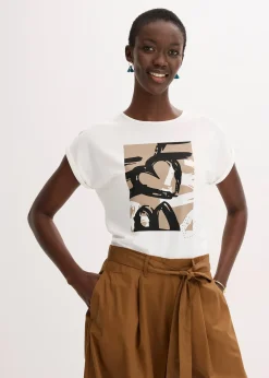 T-shirt en viscose mélangée à strass