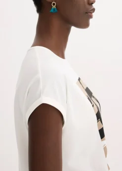 T-shirt en viscose mélangée à strass