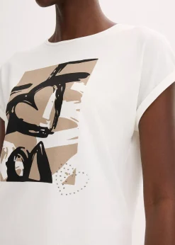 T-shirt en viscose mélangée à strass