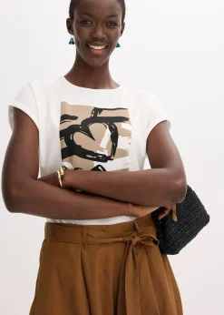 T-shirt en viscose mélangée à strass