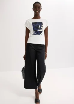 T-shirt en viscose mélangée à strass