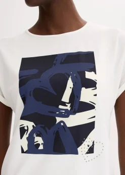 T-shirt en viscose mélangée à strass