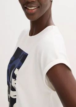 T-shirt en viscose mélangée à strass