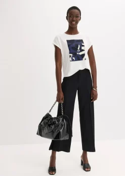 T-shirt en viscose mélangée à strass