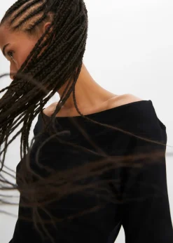 T-shirt encolure Bardot en viscose extensible