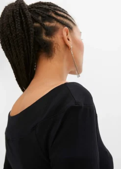 T-shirt encolure Bardot en viscose extensible