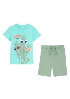 T-shirt et short 100% coton (ens. 2 pces)